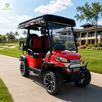 Voiturette de golf électrique personnalisée chinoise 72V 4 places avec sièges avant, modèle de patrouille d'hôtel, navette de parcours de golf 4 places