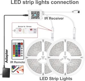 DAYBETTER 130ft LED Strip Lights <b>RGB</b> Indoor Desk Bedroom Decor with Remote 24V Smart Power Supply Birthday Gifts - Product Image 6