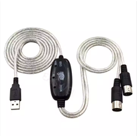 Cable Convertidor de Interfaz MIDI USB Universal de Entrada/Salida, Cable de Audio con Blindaje de PVC de 5 mm para Micrófono, Altavoz y Automóvil