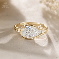 DK 2CT Birnenschliff VVS Labor-Diamantring 18K Gold IGI-zertifiziert für Hochzeiten und Geschenke – Direkt vom Hersteller – Schlichtheit & Luxus