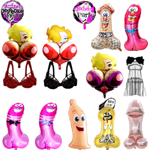 Ballon en aluminium gonflable en forme de pénis pour fête de nuit sexy, fournitures de fête bon marché, ballon de poupée pour enterrement de vie de jeune fille, ballon sexuel unique - Product Image 1