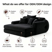 Canapé modulaire en velours côtelé, chaise longue à assise profonde, canapé paresseux effet nuage, mousse HR haute densité, canapé-lit convertible avec oreillers