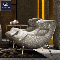 Chaise de loisir de salon moderne ensemble de meubles d'intérieur fantaisie blanc de luxe fauteuil inclinable en tissu de velours design