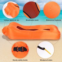 WOQI - Chaise longue gonflable de haute qualité, sac de couchage gonflable pour le camping, canapé gonflable pour la plage
