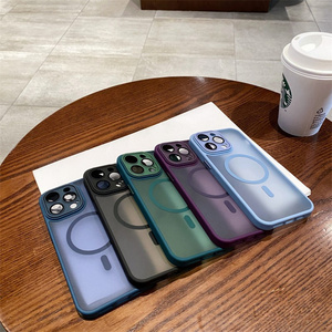 Ốp điện thoại iPhone 17 16 15 14 13 12 11 Pro Max, chất liệu <span class=keywords><strong>TPU</strong></span> PC mềm mại, trong suốt mờ, màu kẹo ngọt, hỗ trợ sạc không dây từ tính cao cấp - Product Image 2