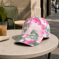 Casquette de baseball multicolore tie-dye à six panneaux avec visière incurvée, style streetwear décontracté, avec œillets de ventilation pour la mode en extérieur