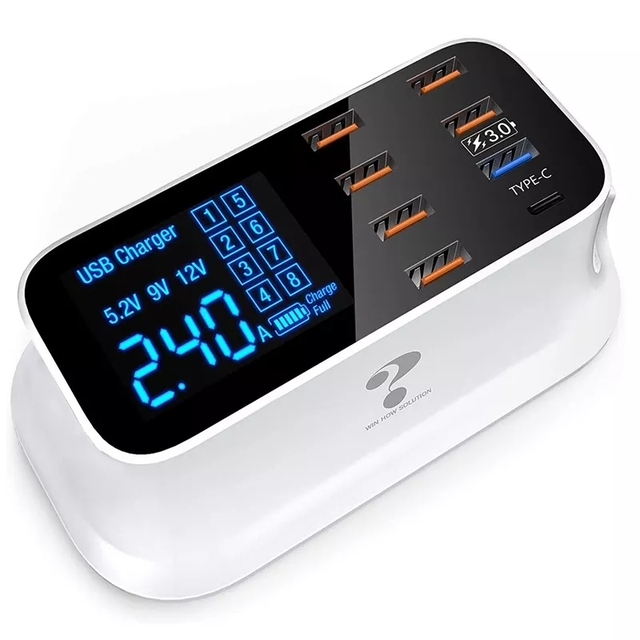 New Arrival Fast Charge Qc 3.0 Multi Usb Ports Wireless Charger for Mobile Phone 8 Ports Family Charging Station