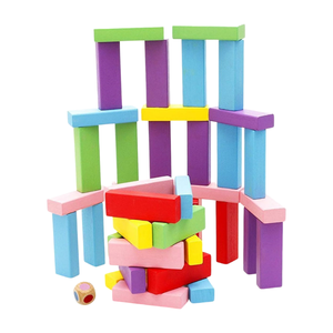 Jeu de blocs empilables en bois colorés, tour de dés, jeu éducatif Montessori, jouet pour enfants et tout-petits, activité intérieure, sac de voyage, cadeau - Product Image 5
