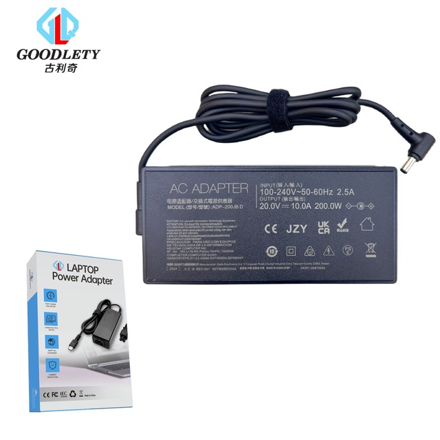 GOODLETY AS2006037S1 20V10A 200W 6.0*3.7mm Laptop Charger AC Adapter 100-240V Input 1.8M Cable TUF Gaming F15 TUF506HM-BS74 D