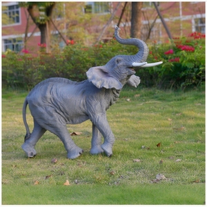 Scultura di Elefante in Fibra di Vetro Ecologica e Duratura per Decorazione di Centri Commerciali, Sale Espositive e Giardini Botanici - Product Image 3