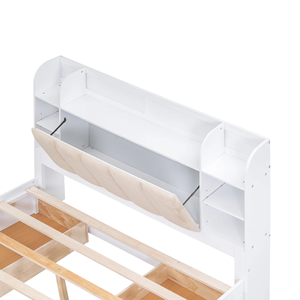 Cama Moderna de Madera Maciza con Plataforma, Cabecera Acolchada con Almacenamiento y Cajones para Dormitorio de Niños y Adultos - Product Image 4