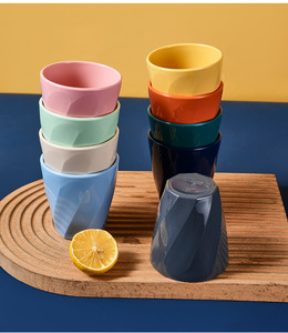 Vaso Reutilizable de Plástico Apilable con Diseño Trenzado, Taza de Agua de PP Engrosado para Hogar, Restaurante, Hotel, Baño, Zumo, Fiesta - Product Image 2