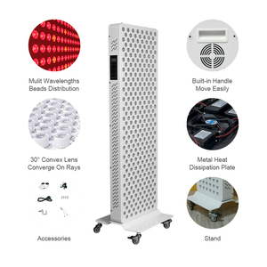 Stock UE, <span class=keywords><strong>Panneau</strong></span> de luminothérapie <span class=keywords><strong>LED</strong></span> RLP300 1500W à 7 longueurs d'onde avec écran tactile et gradation pulsée pour le soin du visage et du corps - Product Image 4