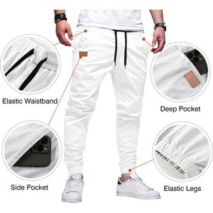 2025 pantalones casuales de algodón 100% para hombre y pantalones cortos de poliéster tejido 3D con decoraciones de logotipo de cintura elástica ropa de calle - Product Image 4