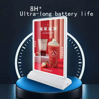 Panneau d'affichage A4 double face, panneau publicitaire LED, boîte lumineuse rechargeable, support de table, porte-menu promotionnel, carte Taiwan
