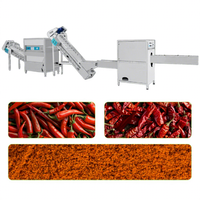 Línea de Producción de Chile en Polvo, Línea Industrial de Procesamiento de Chile, Automática, de Alta Capacidad, 500-1000 kg