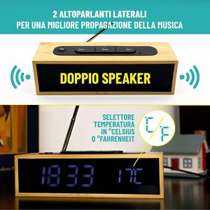 Table <span class=keywords><strong>en</strong></span> bambou <span class=keywords><strong>naturel</strong></span> respectueux de l'environnement portable LED <span class=keywords><strong>Radio</strong></span> FM numérique <span class=keywords><strong>réveil</strong></span> avec capteur vocal de température - Product Image 4