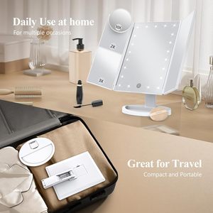 <span class=keywords><strong>Espejo</strong></span> <span class=keywords><strong>de</strong></span> Maquillaje <span class=keywords><strong>de</strong></span> Escritorio Tríptico CF con Control Táctil, Doble Fuente <span class=keywords><strong>de</strong></span> Alimentación, Aumento <span class=keywords><strong>de</strong></span> 2X/3X/10X, <span class=keywords><strong>Espejo</strong></span> <span class=keywords><strong>de</strong></span> Vanidad con Luces - Product Image 4
