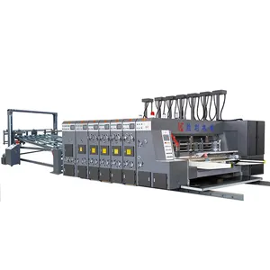Высокая точность 4 вида цветов flexo гофрированная автоматическая печатная машина для резки и вырубки