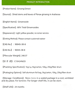 Extracto de Ginseng Rojo Coreano en Polvo, Ginsenoside 5%-80%, Extracto de Ginseng en Polvo, Extracto de Ginseng Rojo Coreano - Product Image 3