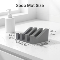 Porte-savon et porte-éponge en silicone moderne, étanche et auto-drainant avec plateau de drainage pour salle de bain, douche et évier de cuisine