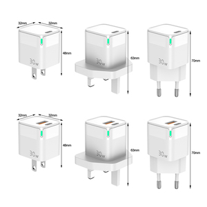 Chargeur mural super rapide 30W PD QC3.0 à deux ports Type-C pour téléphones mobiles et appareils, certifié Gan CE, garantie de 12 mois - Product Image 5