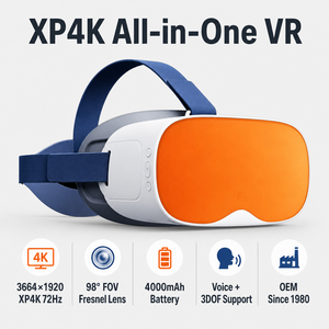 Casque <span class=keywords><strong>VR</strong></span> tout-en-un XP4K 3664x1920 72Hz, 98 ° FOV Fresnel 4000mAh, 3DOF Voice Android, 350g OEM - Product Image 1