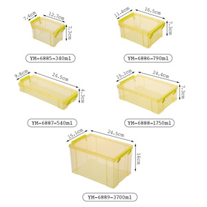 Transparent Storage Box Plastic Organizer With Lid Desktop Drawer Sorter For Office Stationery Documents 340ml 540ml 790ml - Product Image 4