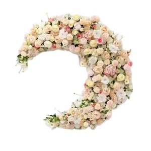 Arche de fleurs artificielles violettes, décoration demi-lune en soie, arche de mariage, toile de fond de fleurs fraîches, décoration de mariage - Product Image 2