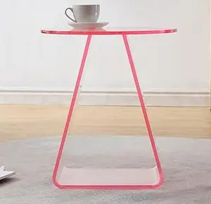 طاولة نهاية الاكريليك ، الجانب الوردي. طاولة قهوة منضدة طاولة قهوة غرفة المعيشة Bedroom18 بوصة عالية ، 16x16 بوصة أعلى الطاولة