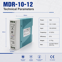 Alimentation industrielle sur rail DIN MDR-10 10W 5V 12V 15V 24V AC-DC, alimentation à découpage TS-35 ultra-mince 22,5 mm pour montage sur rail