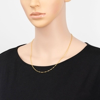 Collier chaîne à maillons géométriques en forme de vague d'eau plaqué or, tendance, simple, en acier inoxydable, pour homme et femme, polyvalent, ne se décolore pas