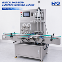 Machine de remplissage automatique à pompe magnétique verticale à quatre buses à commande intelligente, compatible avec divers types de bouteilles