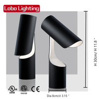 Nordique minimaliste chambre étude noir pliable lampe de Table créatif Portable chevet métal lampe de bureau avec interrupteur