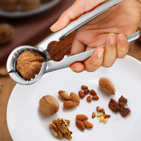 Pince casse-noisette de cuisine en acier inoxydable robuste entonnoir outil de pince en noix de pécan avec poignée antidérapante