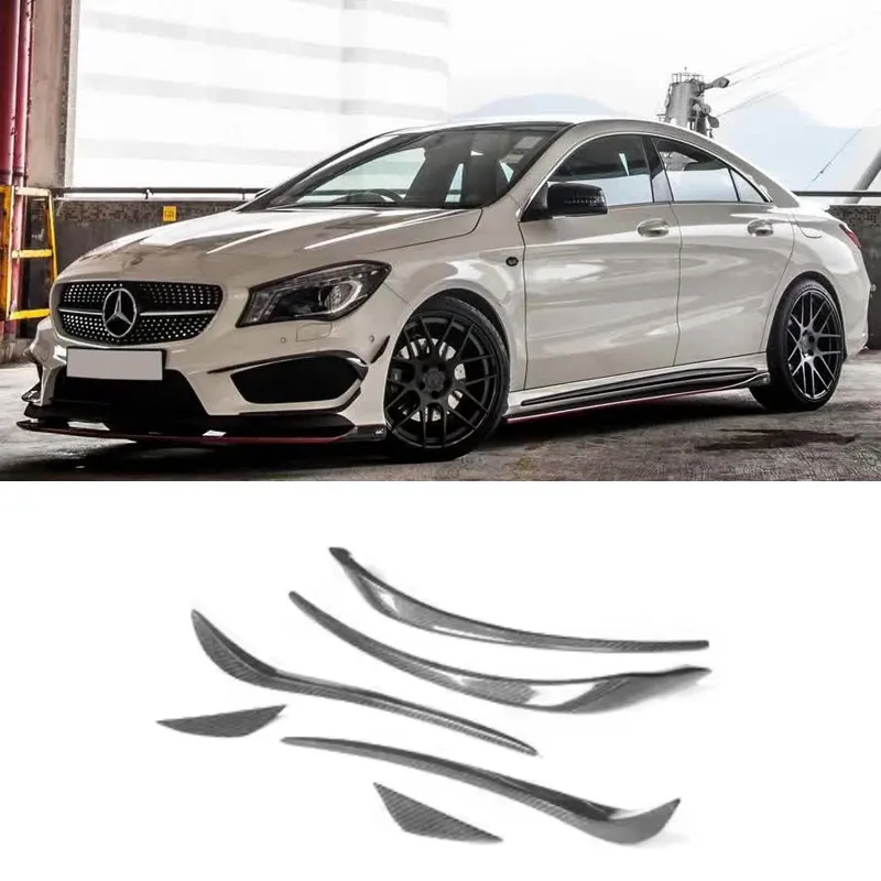 W117 CLA180 200 220 260 Carbon Fiber Front Separator Canard Wing For Mercedes CLA 2012-2015