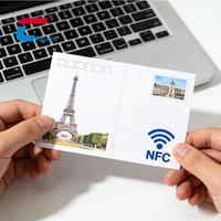 Biglietti d'Auguri NFC Programmabili 13.56Mhz per Condivisione sui Social Media, Stampa Personalizzata di Cartoline