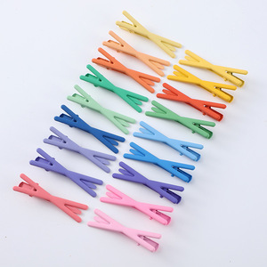 X-Shaped Duckbill Hair <b>Clip</b> 6.5cm Metal Seamless Hair <b>Clip</b> For Child Daily Use Macaron Color Bangs Accessory - Product Image 1