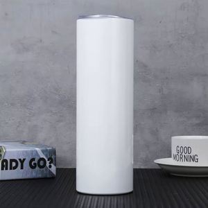 20oz Stainless Steel Insulated Blank Tumbler Sublimation Straight Skinny with Lid and <b>Metal</b> <b>Straw</b> Set - Product Image 2