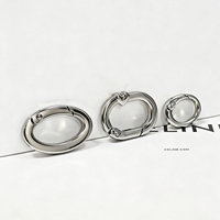 Fermoirs à ressort en alliage de zinc poli, boucles de bagages ovales, accessoires minimalistes pour la fabrication de bracelets DIY