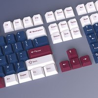 Stock Black Grizzly Blue Rose Mecha Mechanical Keyboard Keycaps Triple Spell PBT Small Full Set of Customised 2 Colour Keycaps