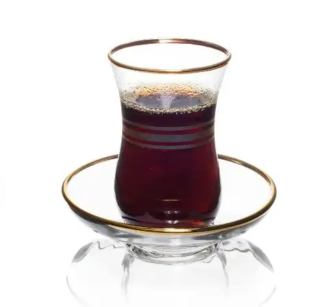 ถ้วยชาและจานรองแก้วใสแบบตุรกี,จานรองแก้วสีทองรูปทรงไม่เหมือนใครขนาดเล็กกำหนดได้เอง