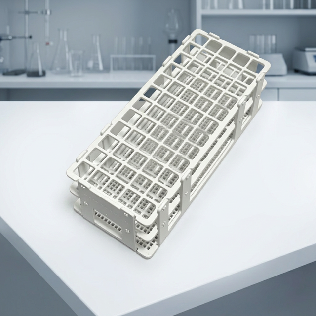 Detachable 60-Well Test Tube Rack - Heat-Resistant, Sturdy & Durable Lab Sample Holder for Centrifuge Tubes