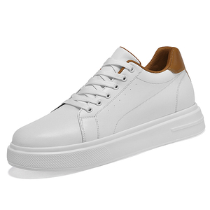 2026 Chaussures rehaussantes plates pour hommes et baskets décontractées en cuir pour femmes, avec rehausse invisible de 6 cm et 8 cm, à plateforme basse - Product Image 3