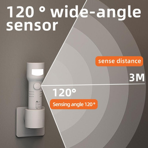 Luz Nocturna con Enchufe EU/US, Lámpara de Pared Automática, Portátil, Recargable, con Encendido/Apagado Automático, Linterna, Luz de Lectura, para Interiores, Escaleras, Pasillos, Arte - Product Image 3