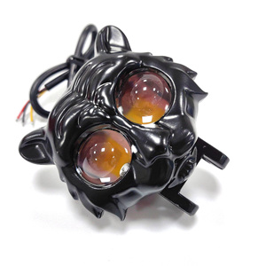 ชุดไฟหน้ารถจักรยานยนต์ LED นกฮูกเสือ2ชิ้นสีเหลืองขาว hi/lo โคมไฟตัดหมอกขับขี่รถจักรยานยนต์ - Product Image 3