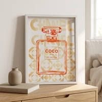 Daxin Coco - Cadre mural rectangulaire en MDF avec motif de bouteille de parfum, design Art Déco, décoration intérieure, occasion universelle