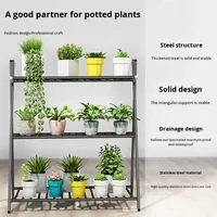 Rak Tanaman Minimalis Dekoratif Multi-Layer Ramah Lingkungan dari Logam untuk Dalam Ruangan, Model Berdiri, untuk Rumah