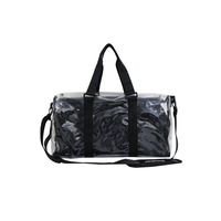 Sac de voyage transparent à double couche, PVC imperméable, léger, grande capacité, sac à main et à bandoulière pour le sport et la salle de sport pour hommes