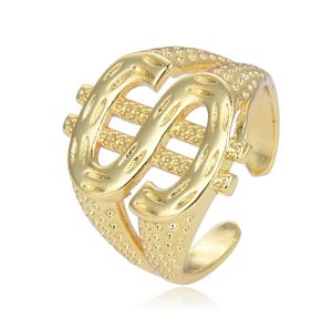 <b>Pop</b> Hip Hop Dollar Sign <b>Ring</b> Opening Design Adjustable Punk Hand Jewelry Wholesale - Product Image 1